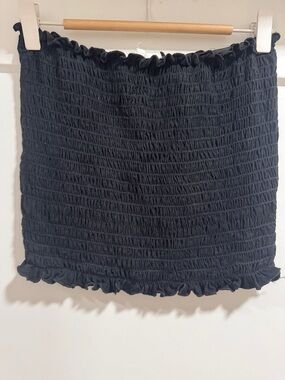 Smocked Tube Mini Top - Black